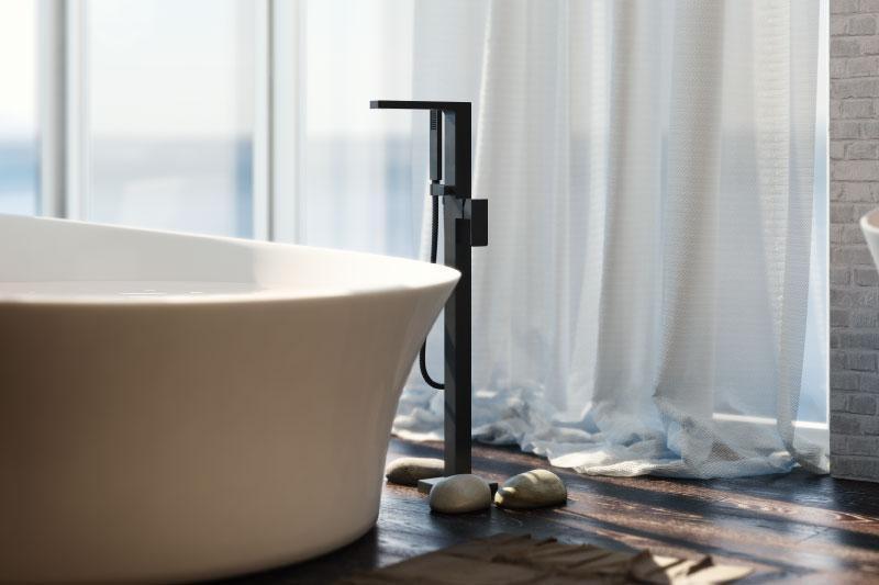 matte black floor mount tub faucet