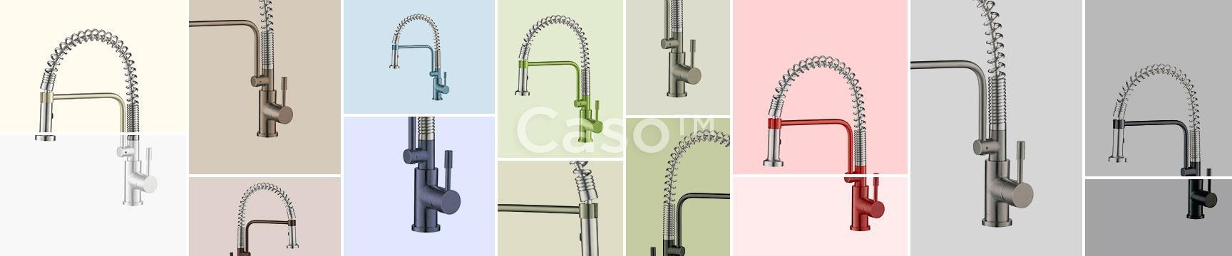 colored spring kitchen faucet