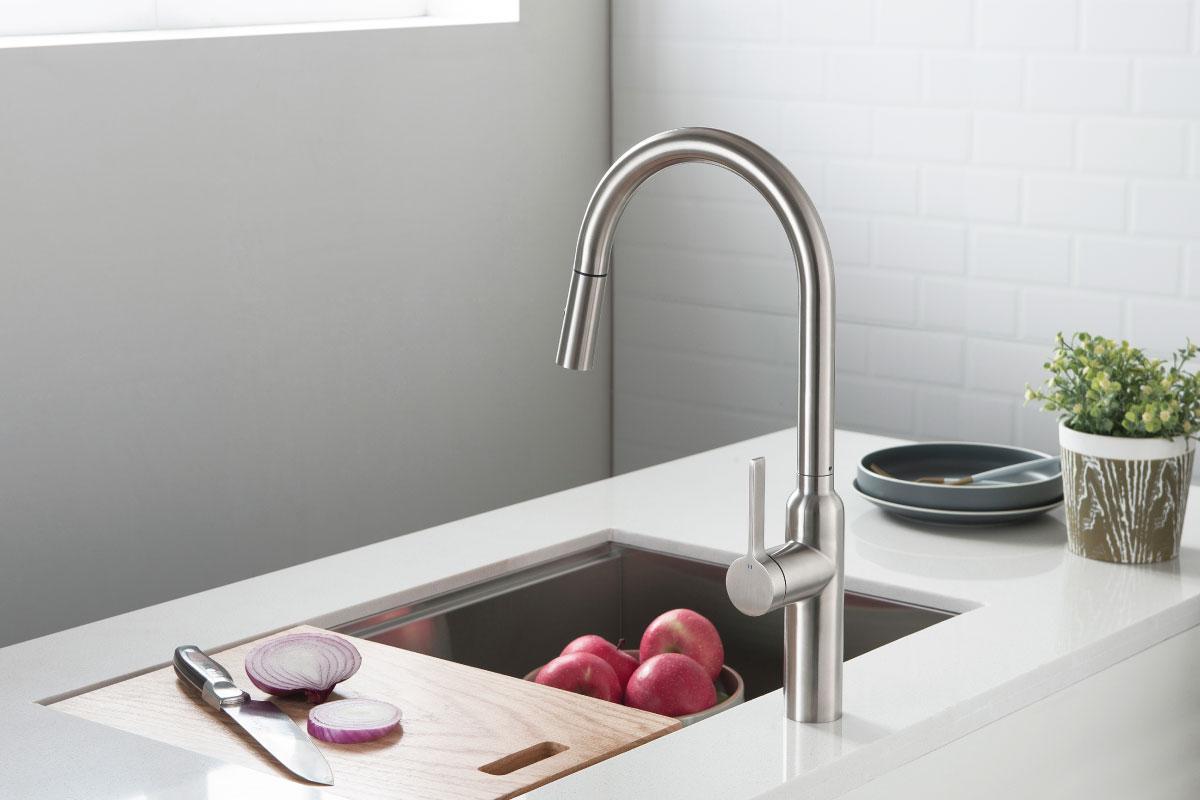 stainless steel kitchen faucet