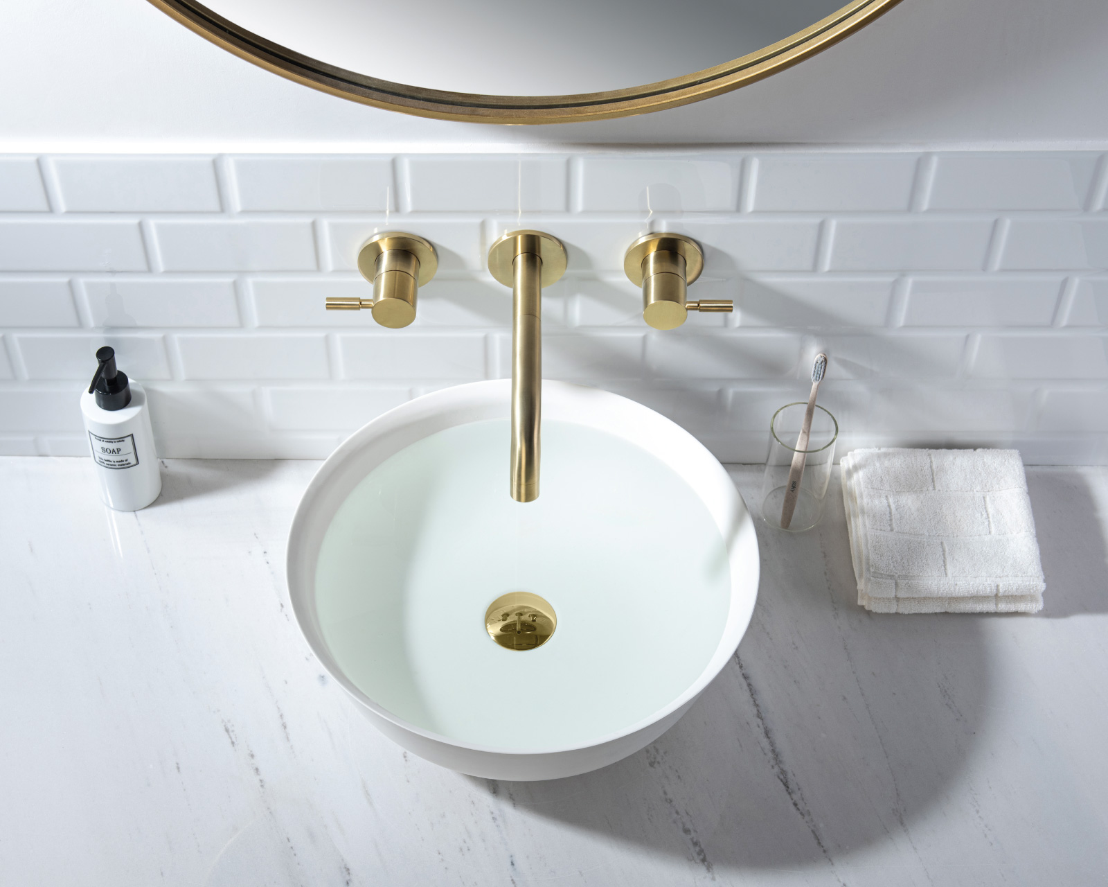 Gold Wall Mount Sink Faucet
