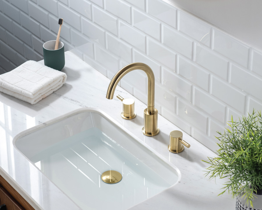 Gold Single Widespread Faucet