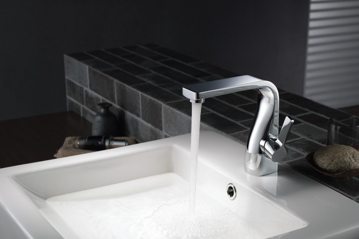 modern chrome faucet