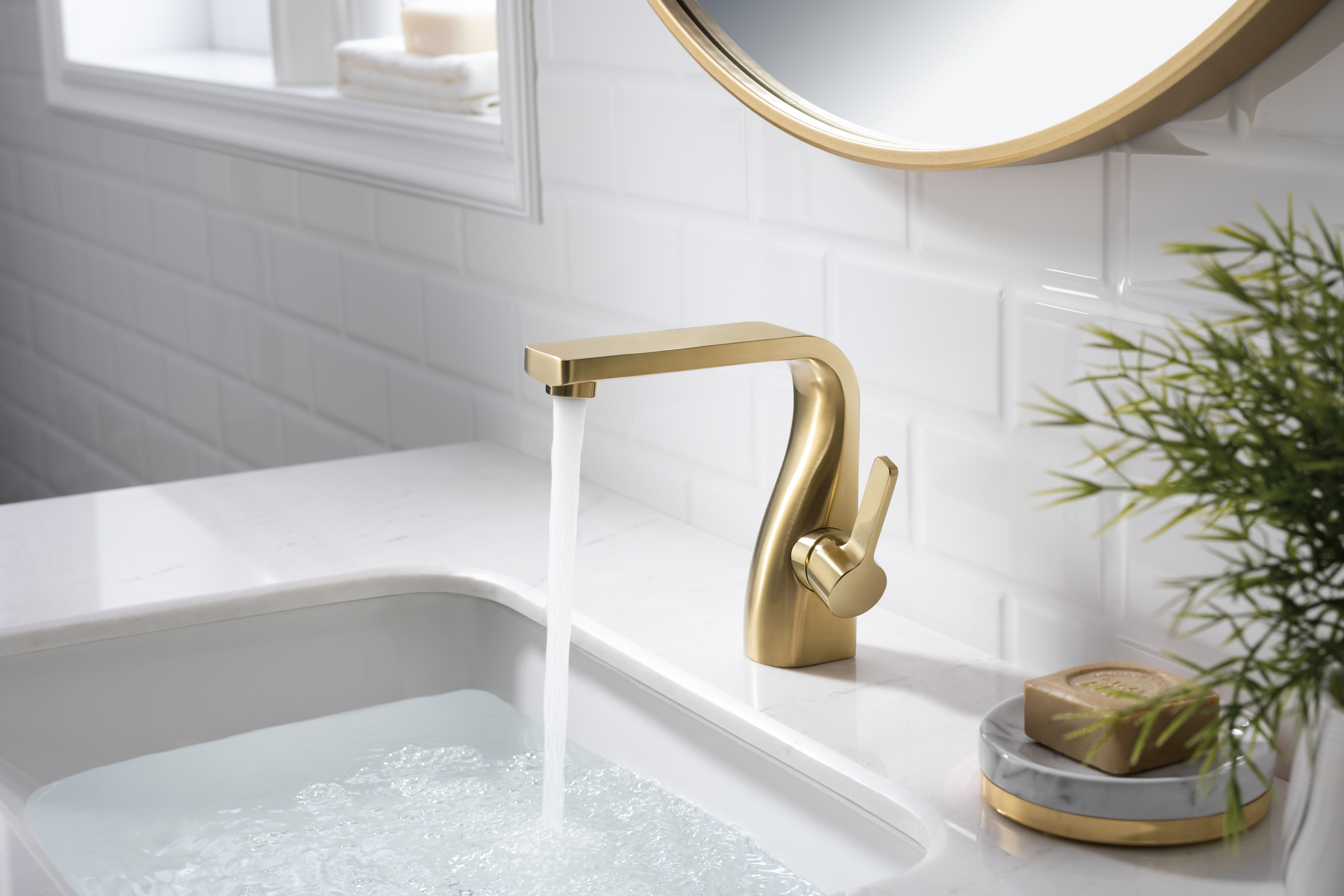 satin brass single hole faucet