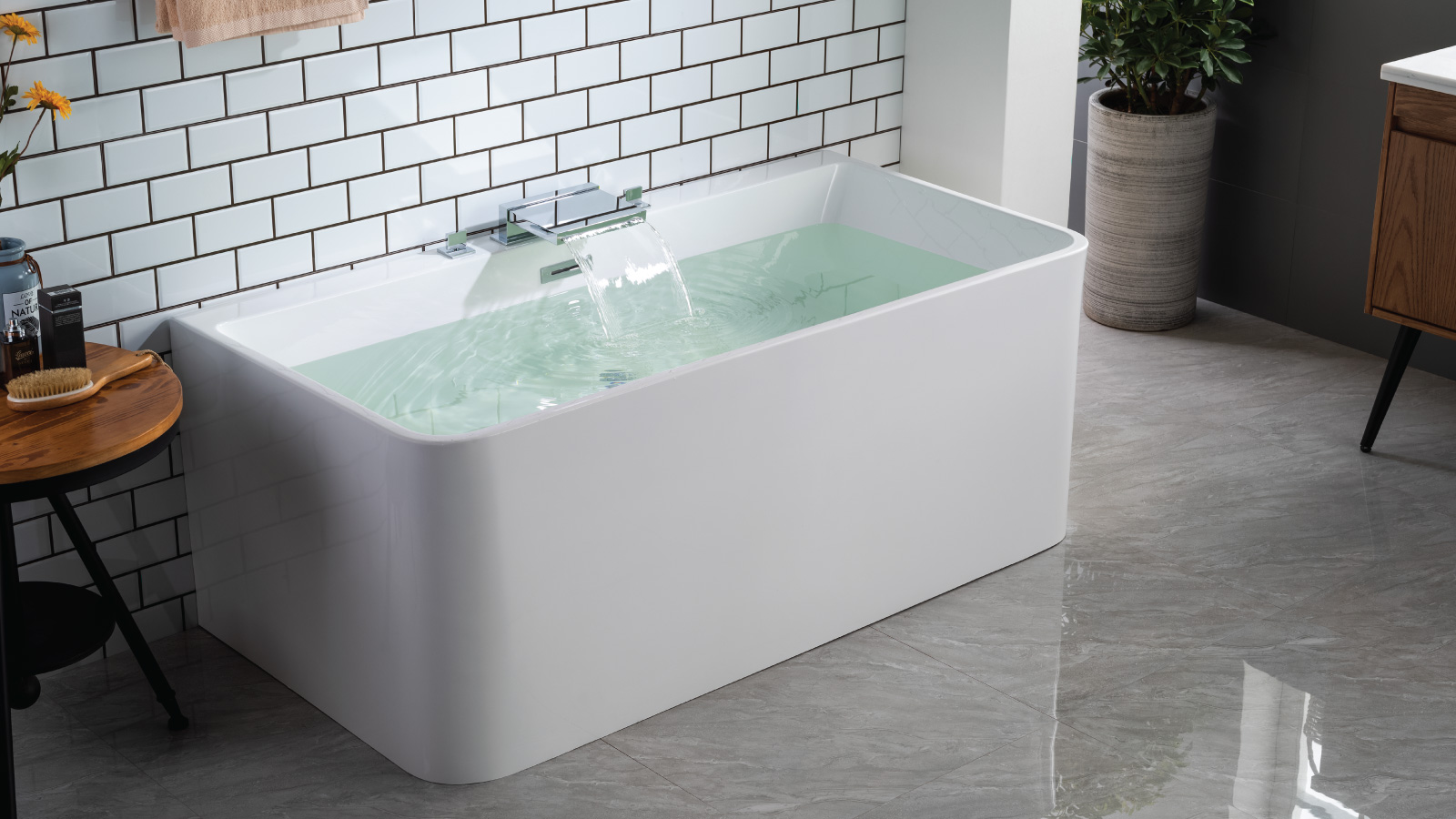 deck mount high flow tub faucet