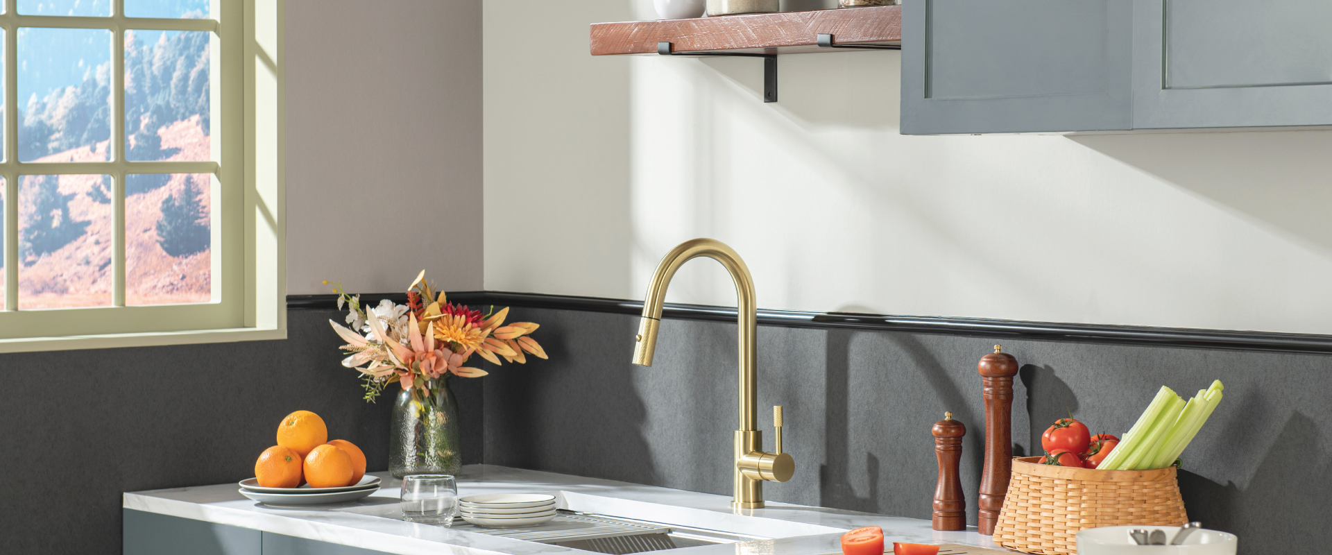 brushed gold faucet