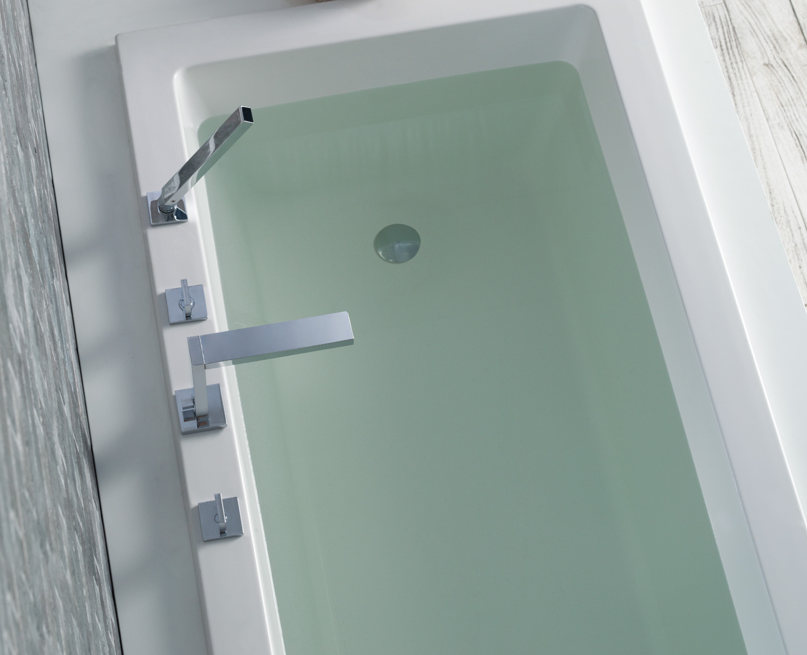 contemporary deck mount tub faucet