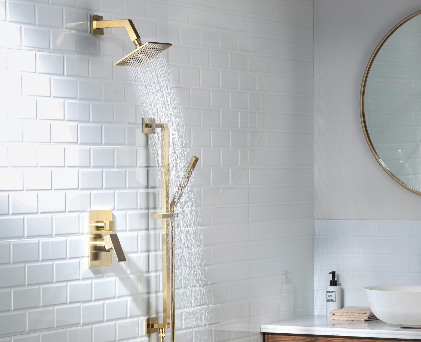 modern chrome shower set