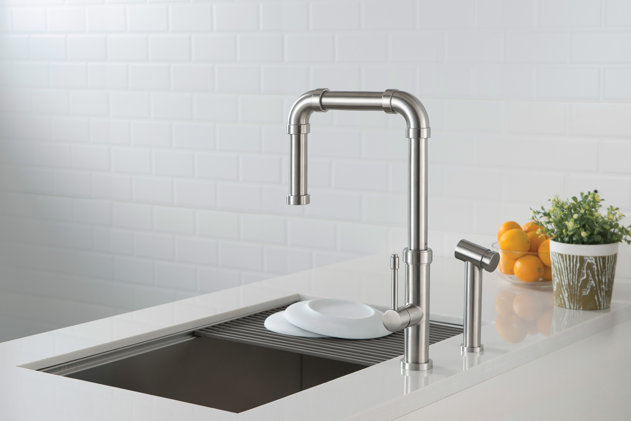 kitchen faucet with side spray