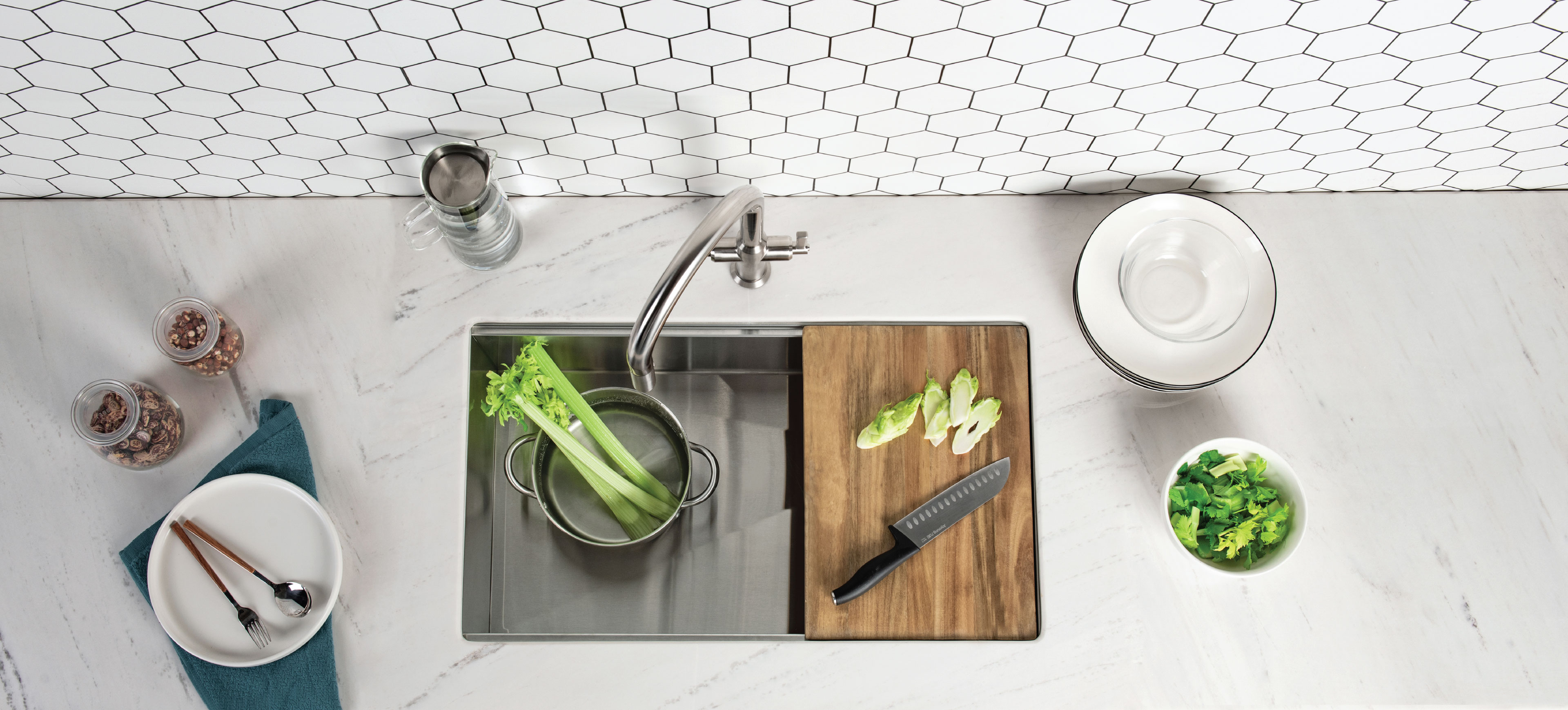 modern kitchen counter top