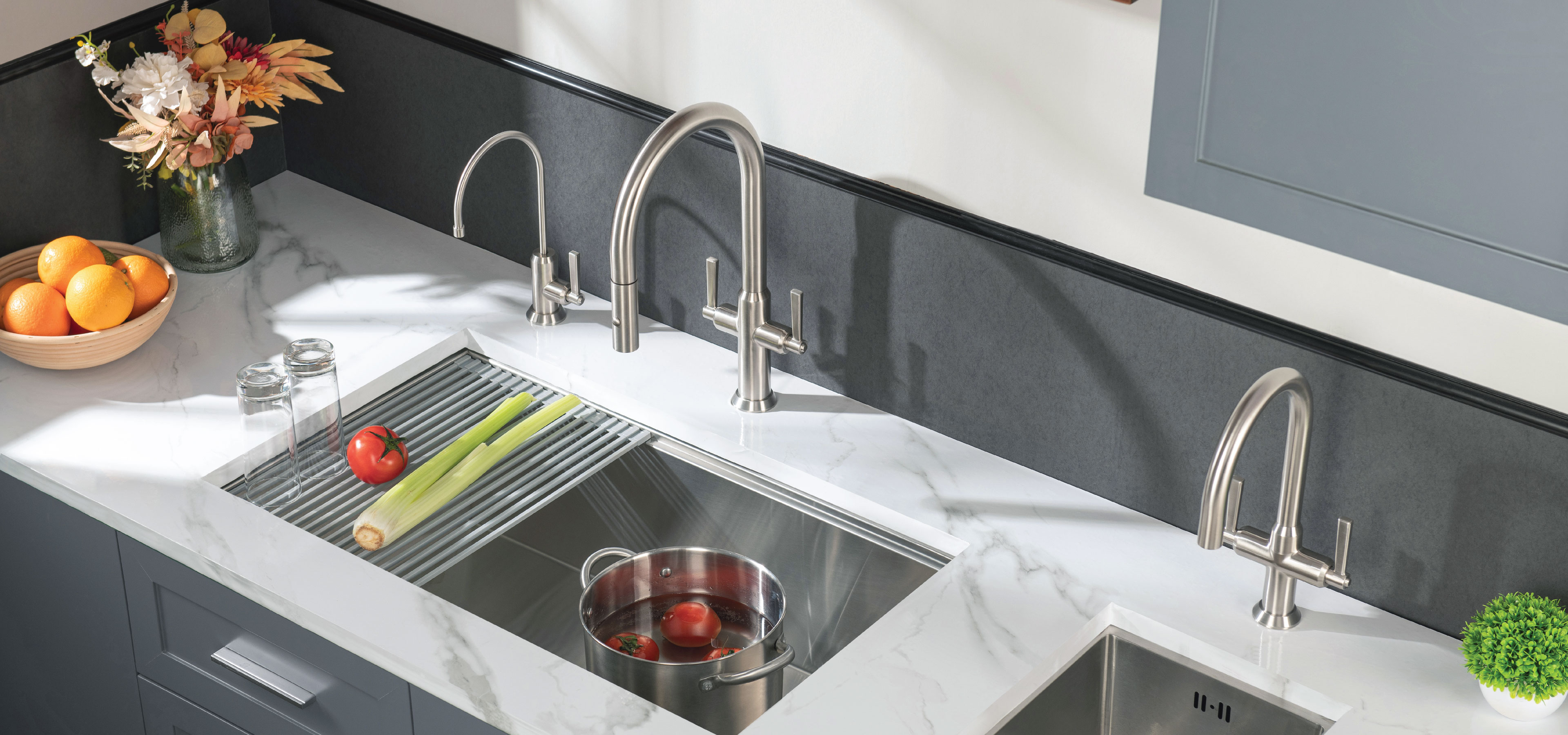 two handle kitchen faucet