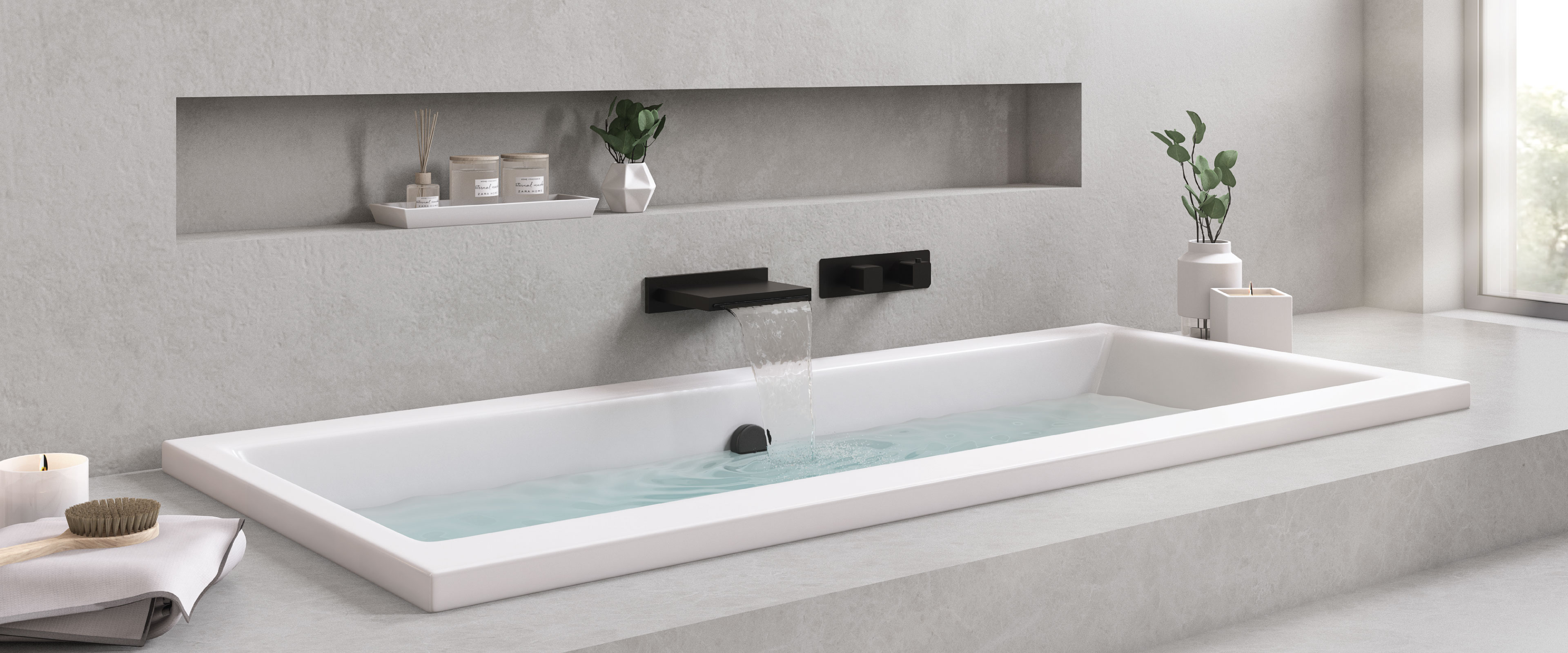 waterfall high flow tub faucet