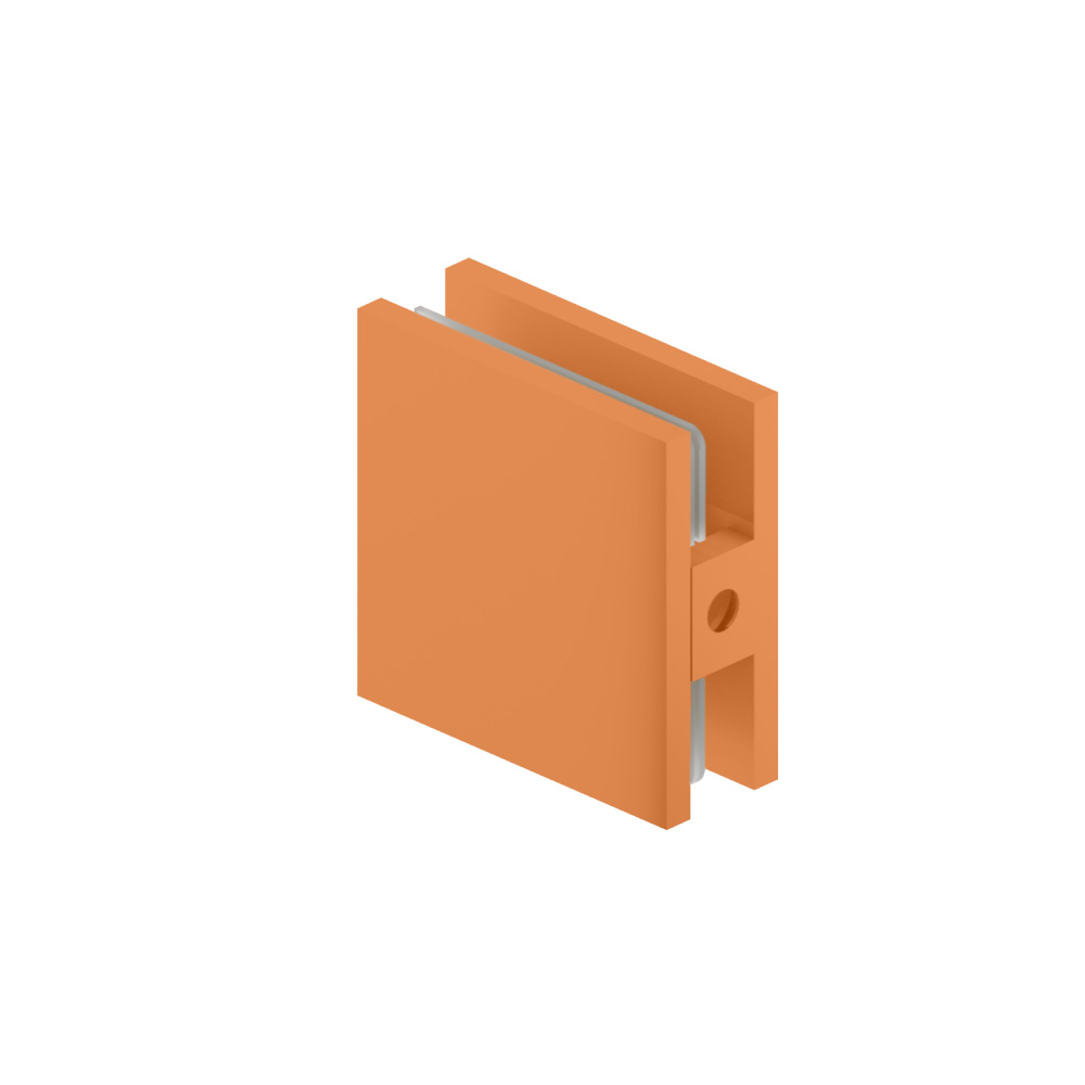 Hole In Glass Center Mount Glass Clamp | Terracotta Orange