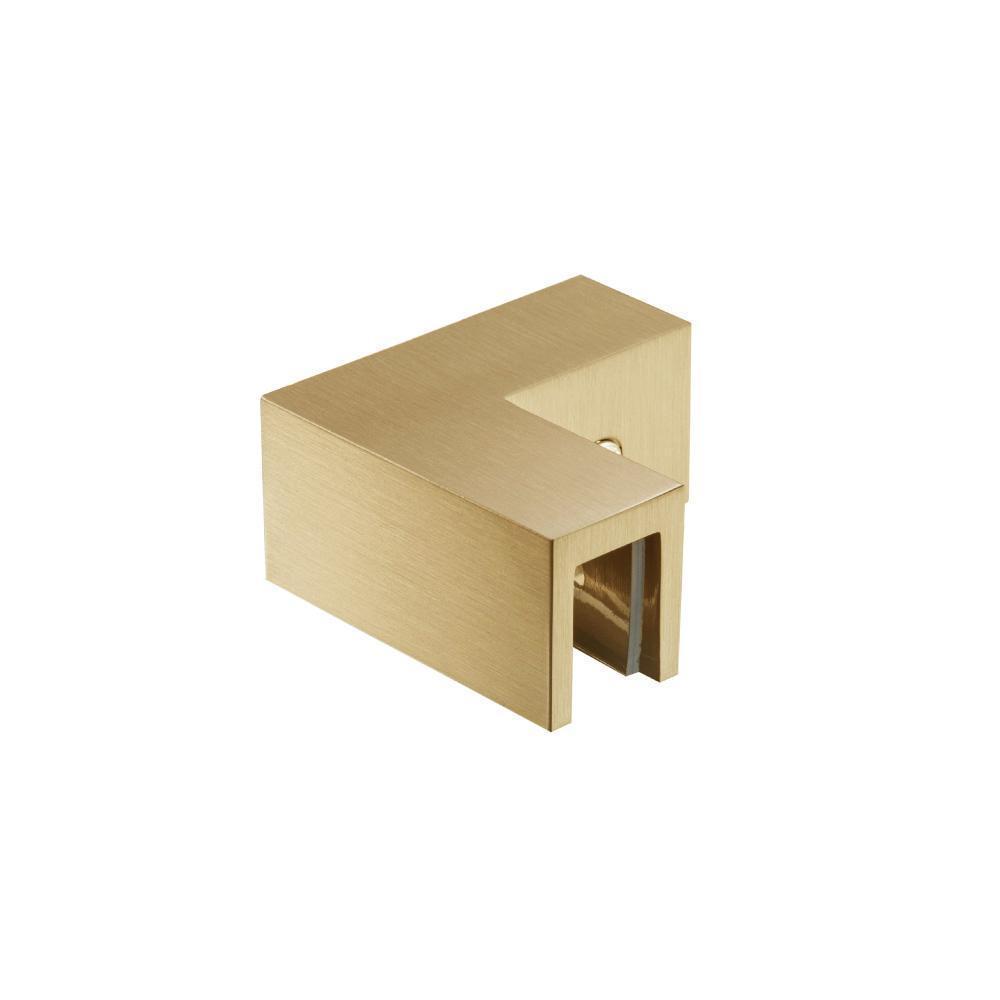 90 Degree Glass to Glass Sleeve Over Clamp | Satin Brass PVD