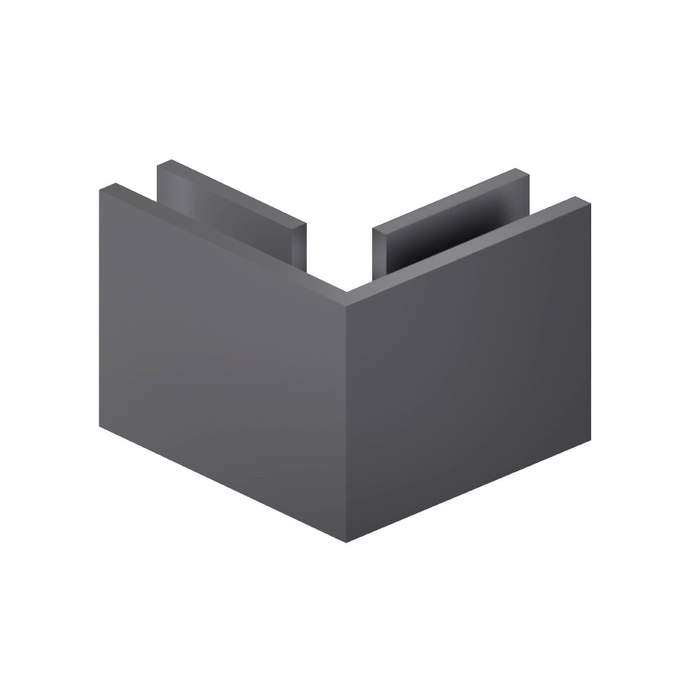 90 Degrees Glass to Glass Fixed Clamp | Dark Grey