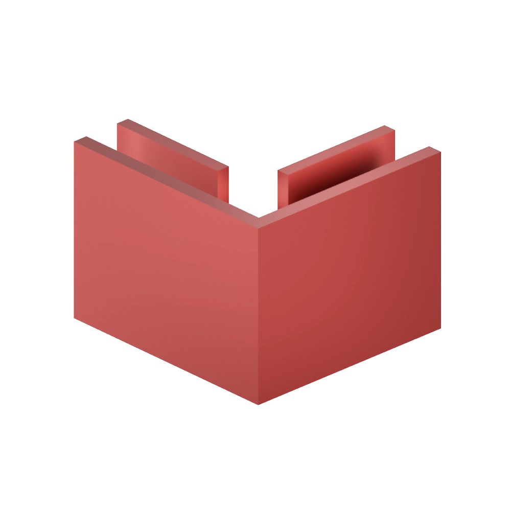 90 Degrees Glass to Glass Fixed Clamp | Deep Red