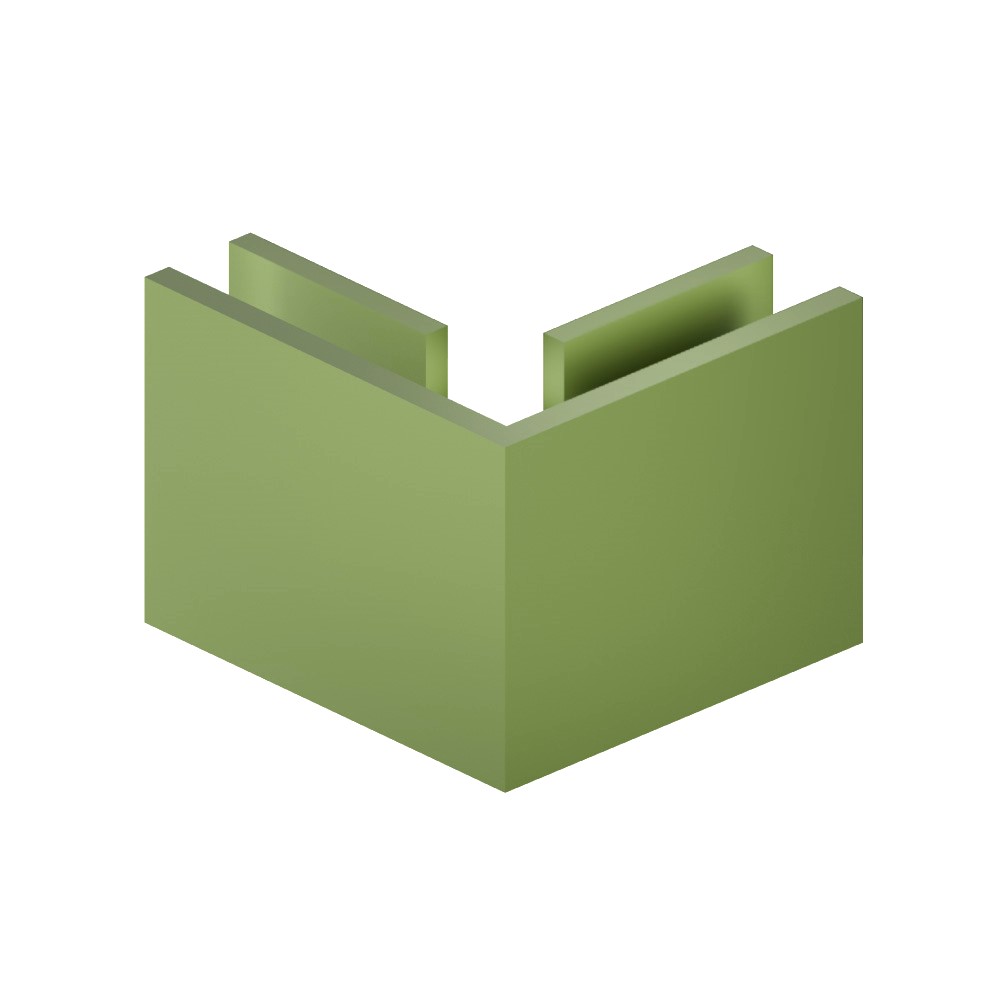 90 Degrees Glass to Glass Fixed Clamp | Flusso Green