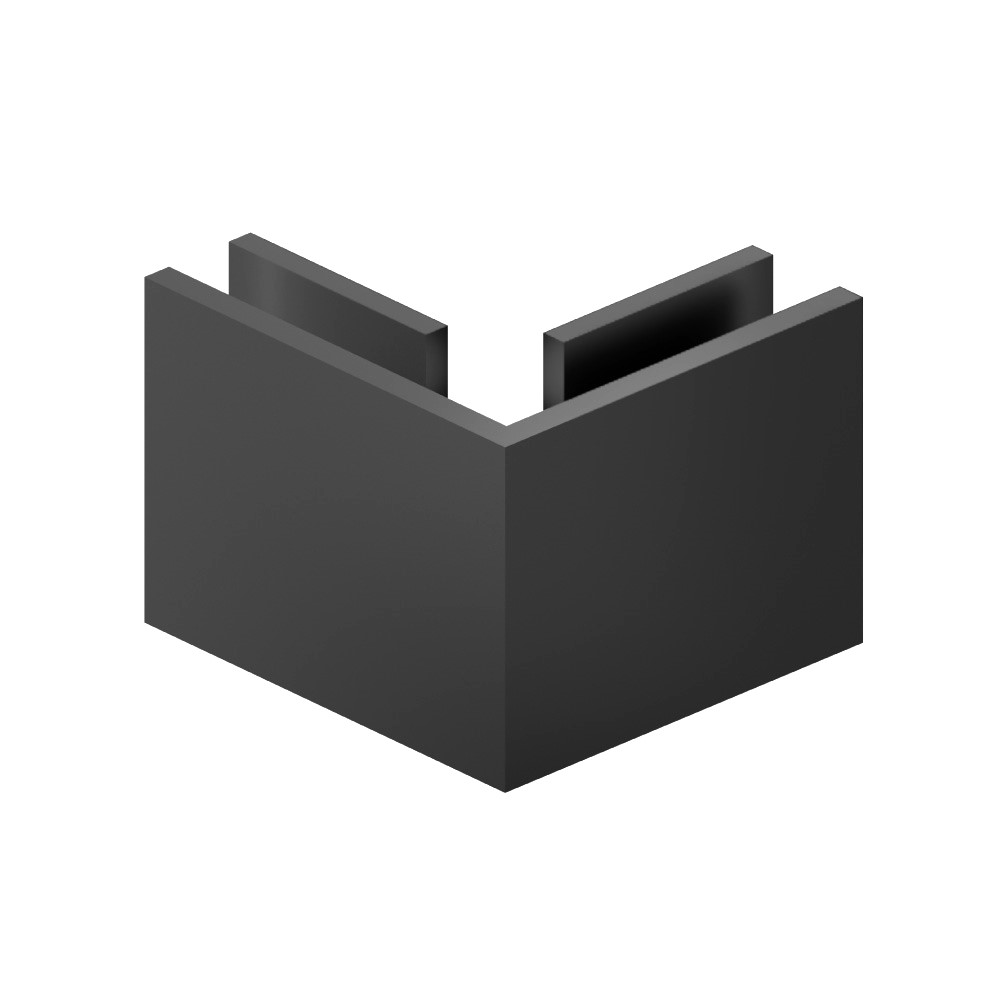 90 Degrees Glass to Glass Fixed Clamp | Gloss Black