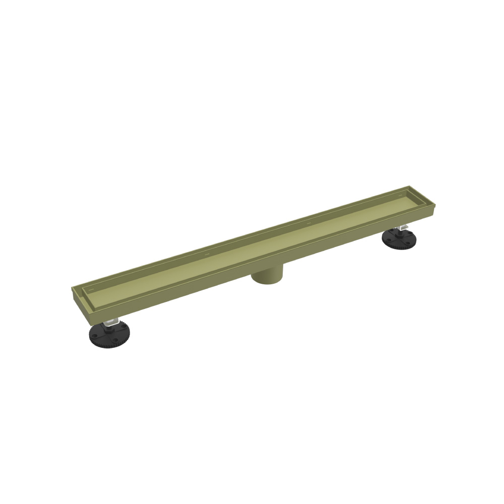 24" Tile Insert Linear Drain with 2" Outlet | Army Green