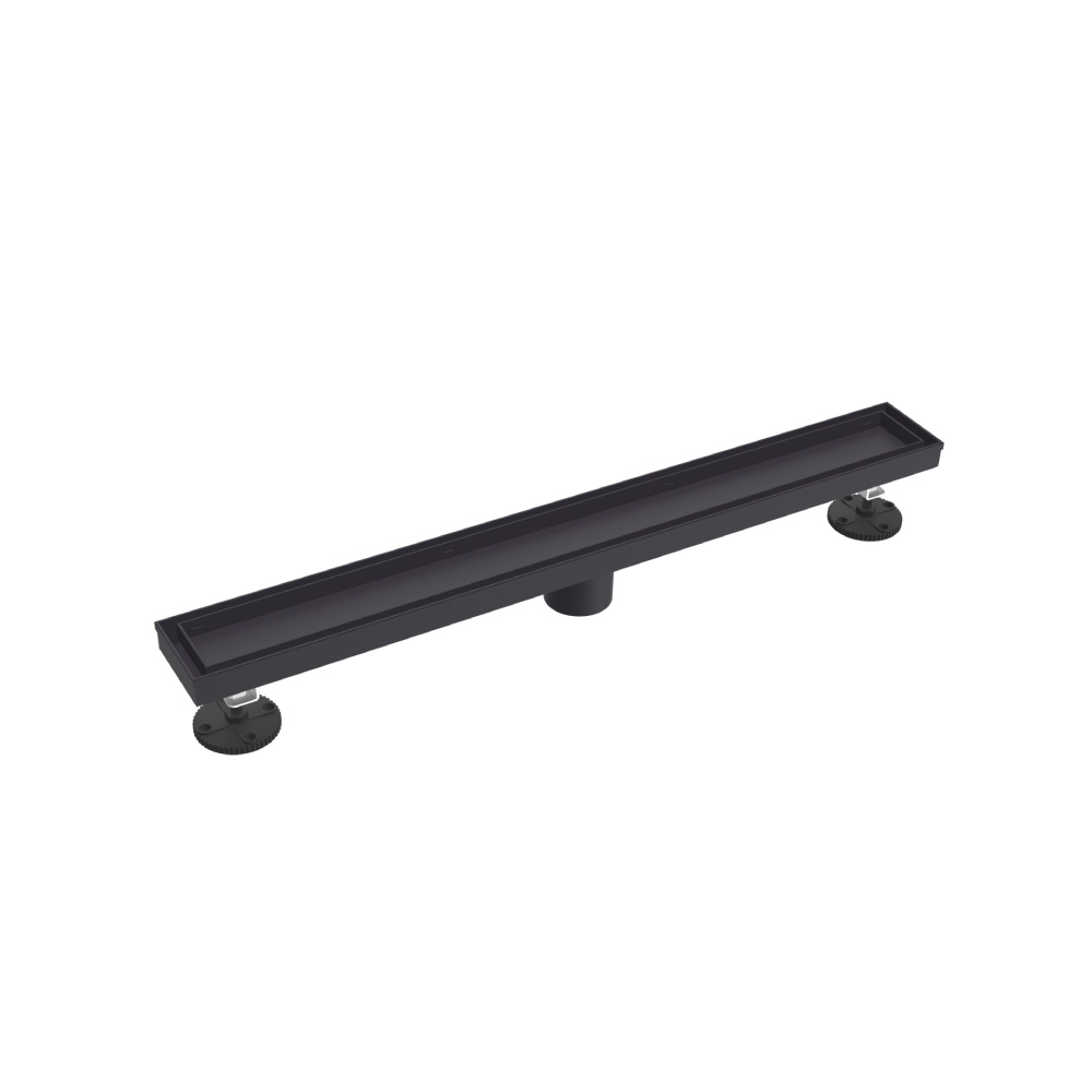 24" Tile Insert Linear Drain with 2" Outlet | Dark Grey