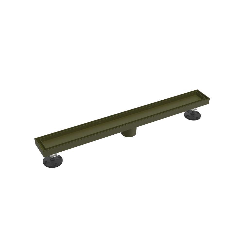 24" Tile Insert Linear Drain with 2" Outlet | Dark Green