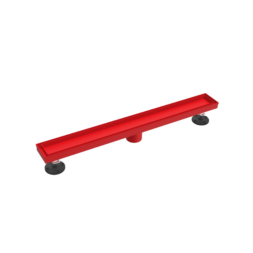 24" Tile Insert Linear Drain with 2" Outlet | Deep Red