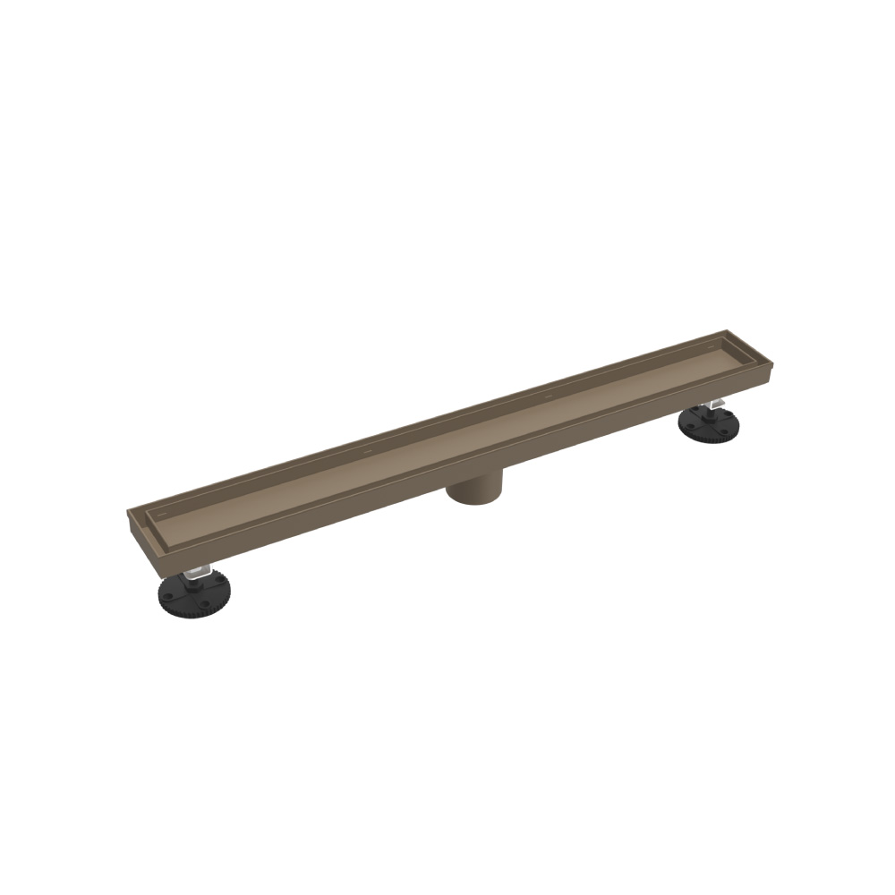 24" Tile Insert Linear Drain with 2" Outlet | Dark Tan