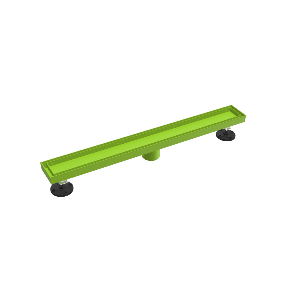 24" Tile Insert Linear Drain with 2" Outlet | Flusso Green