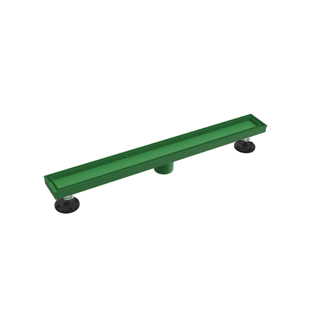 24" Tile Insert Linear Drain with 2" Outlet | Leaf Green