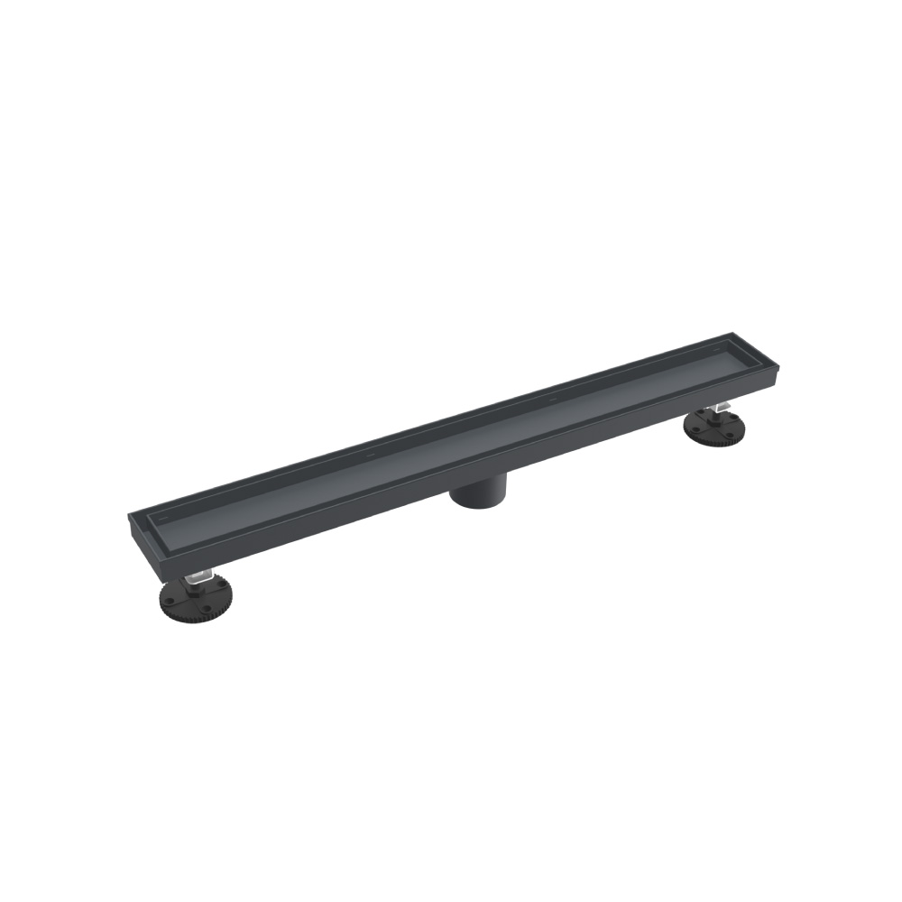 24" Tile Insert Linear Drain with 2" Outlet | Rock Grey