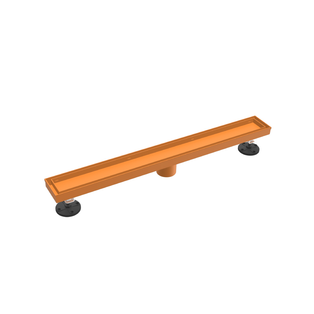 24" Tile Insert Linear Drain with 2" Outlet | Terracotta Orange