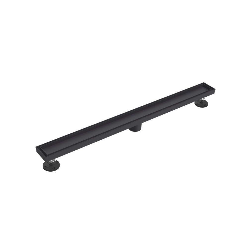 32" Tile Insert Linear Drain with 2" Outlet | Dark Grey