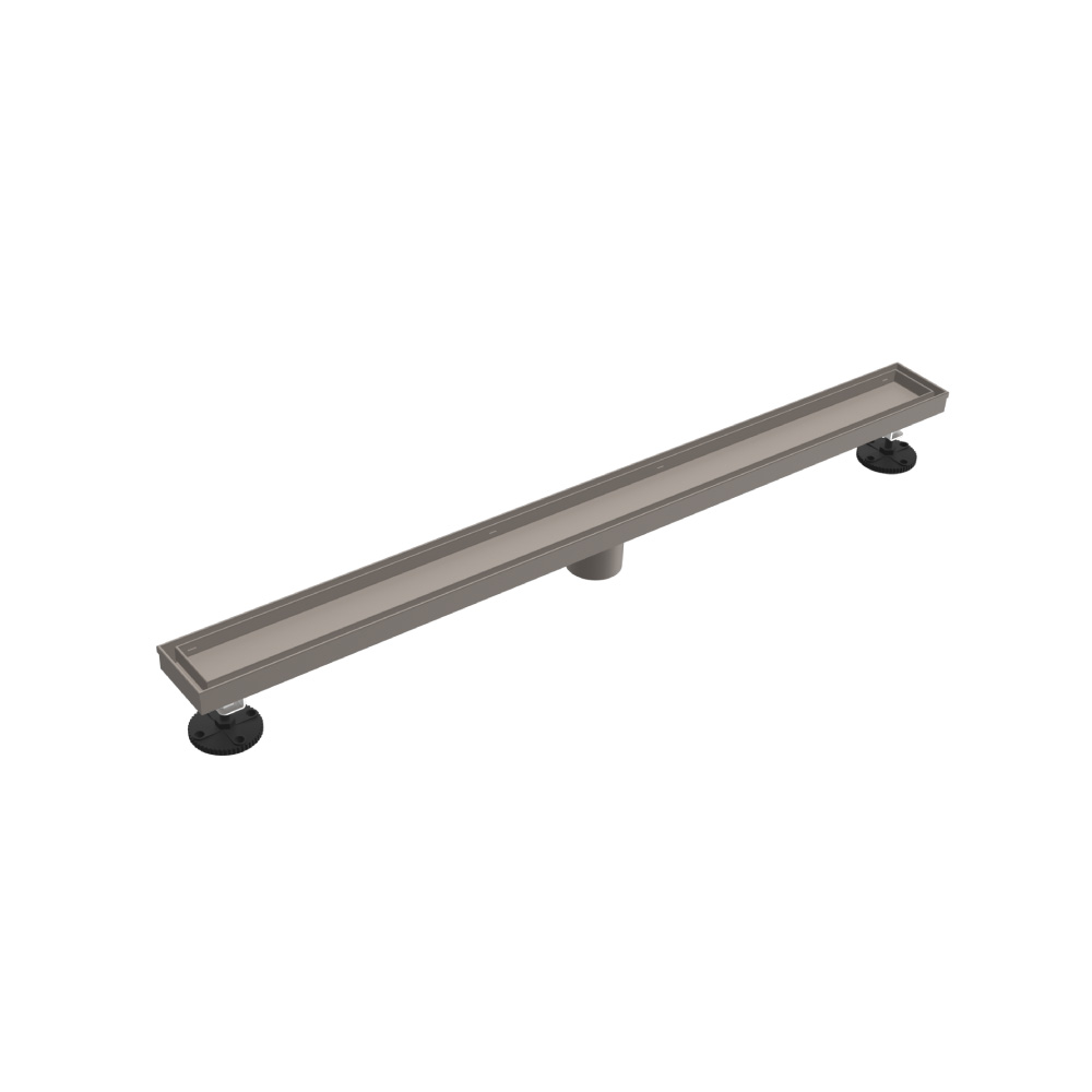 32" Tile Insert Linear Drain with 2" Outlet | Steel Grey