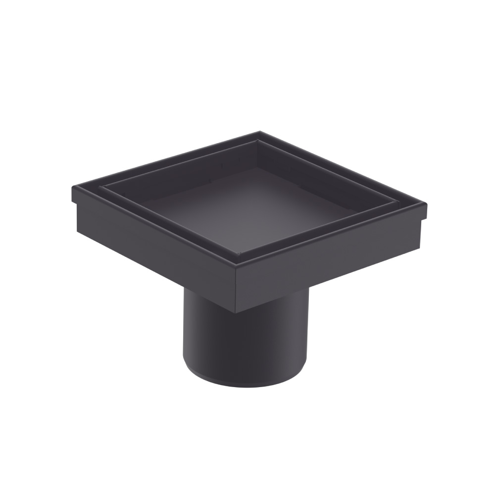 4" Tile Insert Floor Drain with 2" Outlet | Dark Grey
