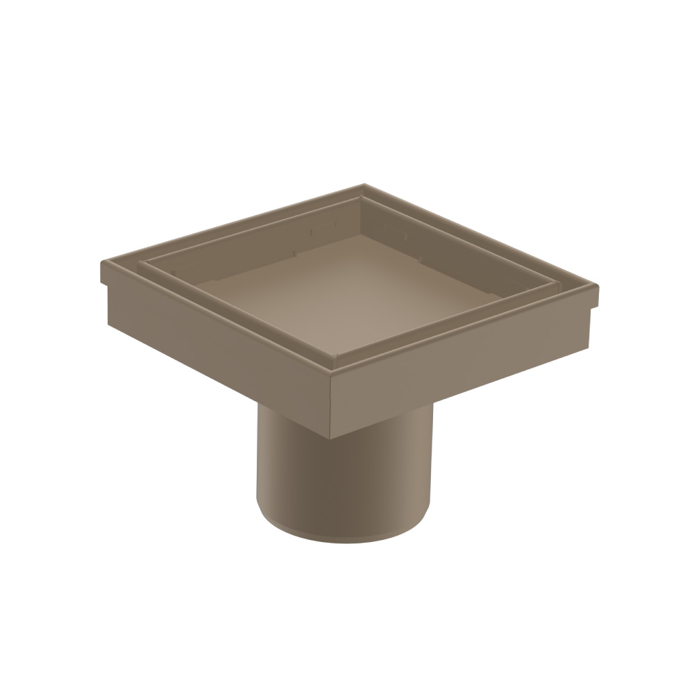 4" Tile Insert Floor Drain with 2" Outlet | Dark Tan