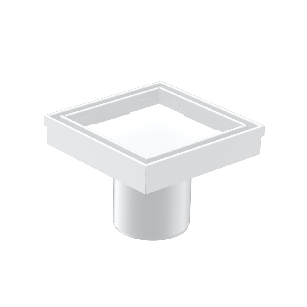 4" Tile Insert Floor Drain with 2" Outlet | Gloss White