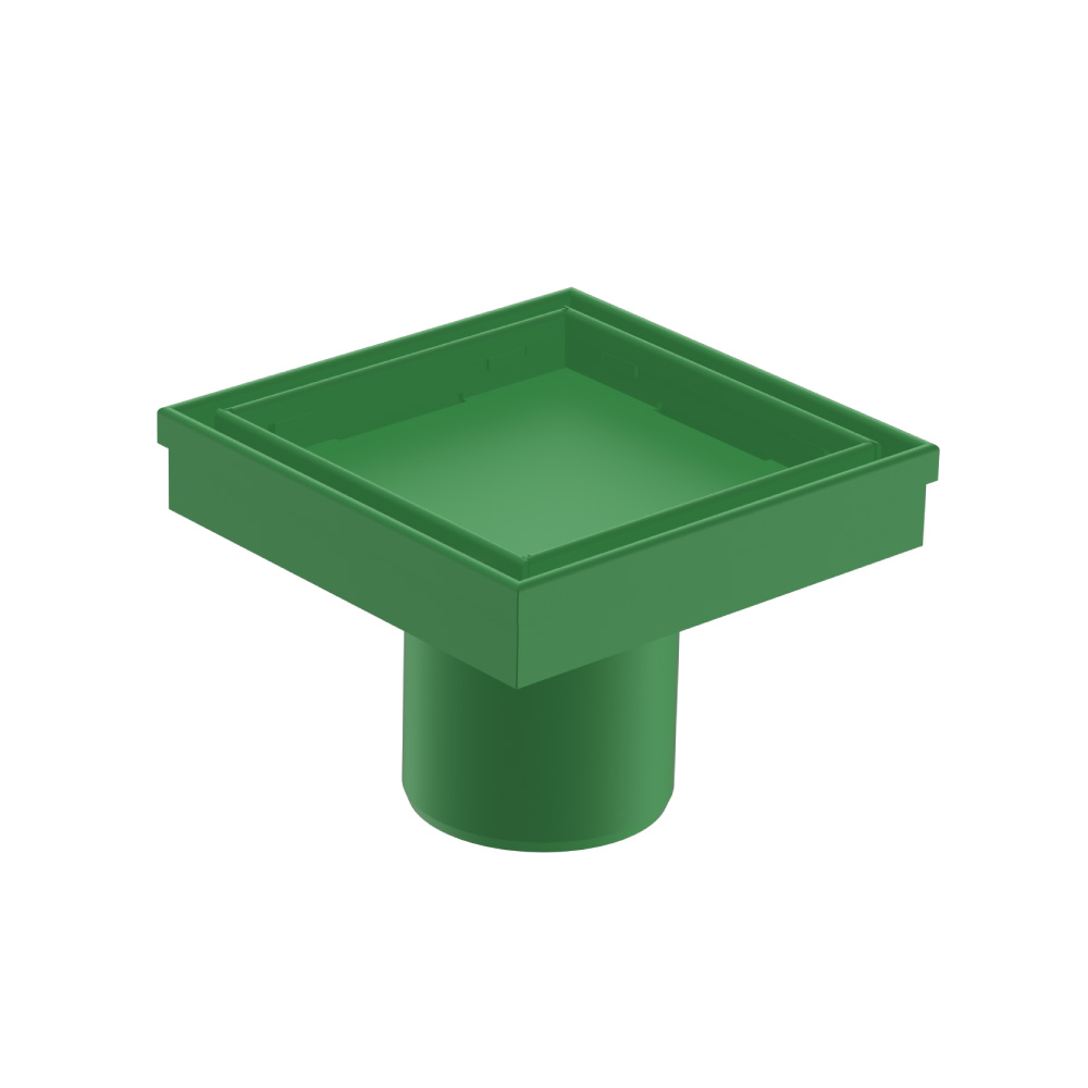 4" Tile Insert Floor Drain with 2" Outlet | Leaf Green