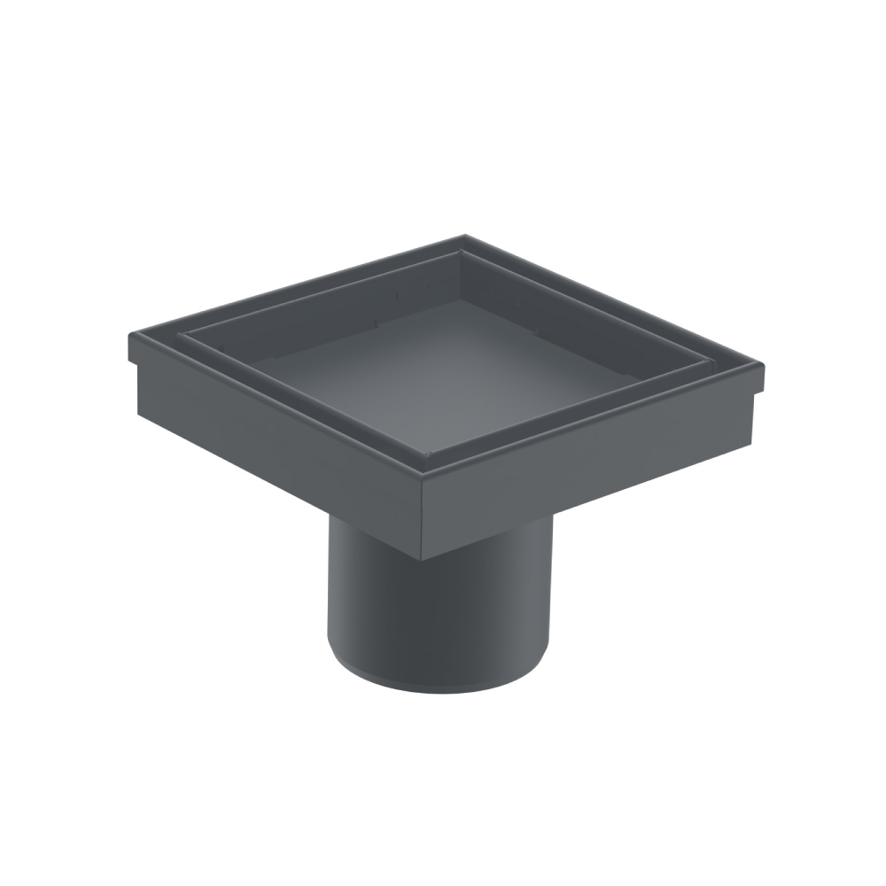 4" Tile Insert Floor Drain with 2" Outlet | Rock Grey