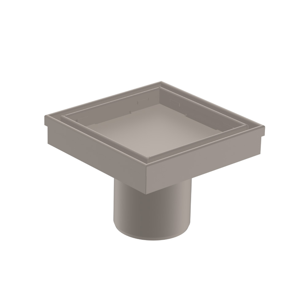 4" Tile Insert Floor Drain with 2" Outlet | Steel Grey