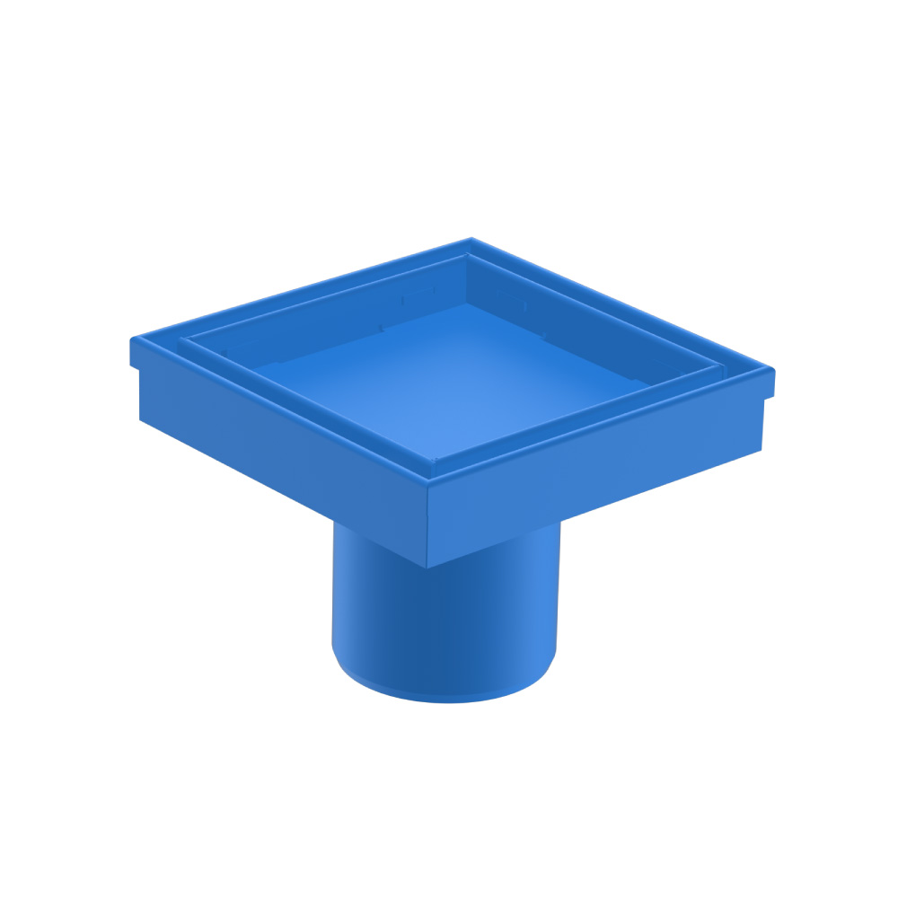 4" Tile Insert Floor Drain with 2" Outlet | Sky Blue