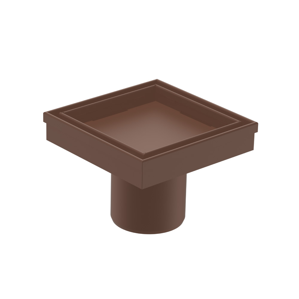 4" Tile Insert Floor Drain with 2" Outlet | Vortex Brown