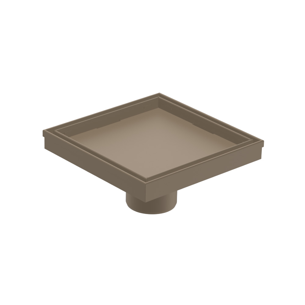 6" Tile Insert Floor Drain with 2" Outlet | Dark Tan