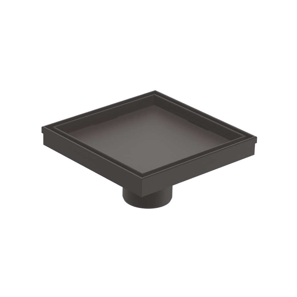6" Tile Insert Floor Drain with 2" Outlet | Gun Metal Grey