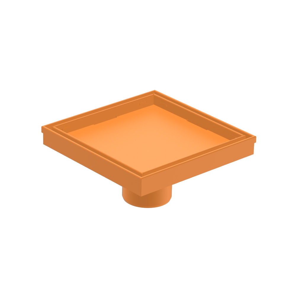 6" Tile Insert Floor Drain with 2" Outlet | Terracotta Orange