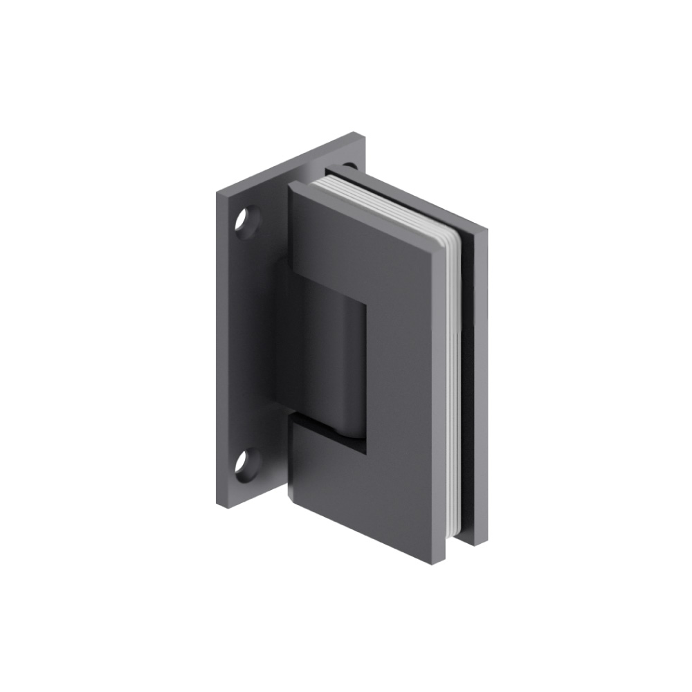Wall To Glass Self Centering Shower Door Hinge | Dark Grey