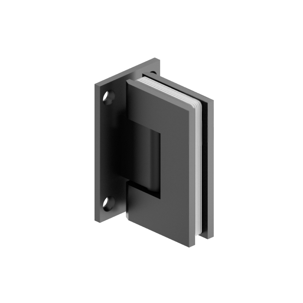 Wall To Glass Self Centering Shower Door Hinge | Gloss Black