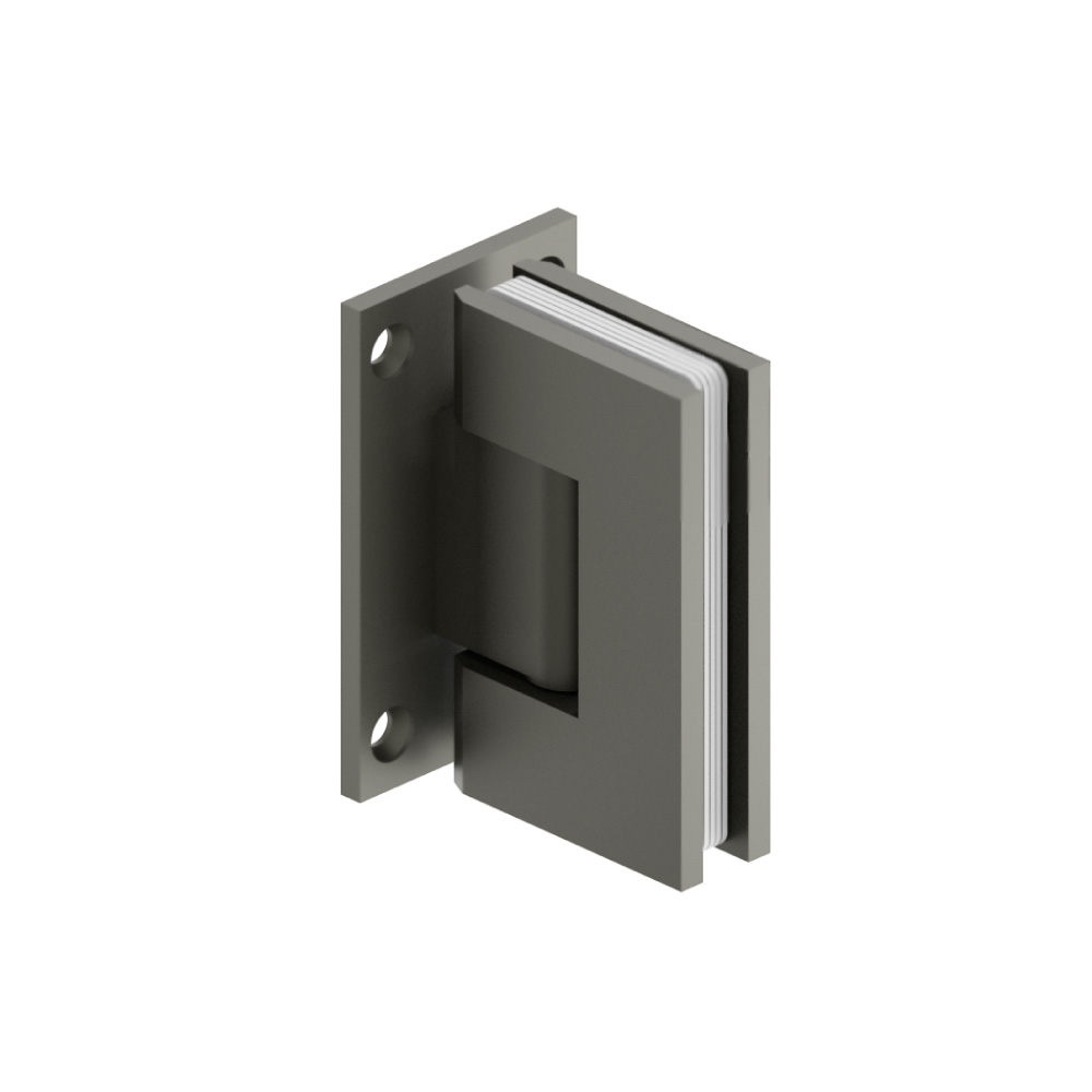 Wall To Glass Self Centering Shower Door Hinge | Gun Metal Grey