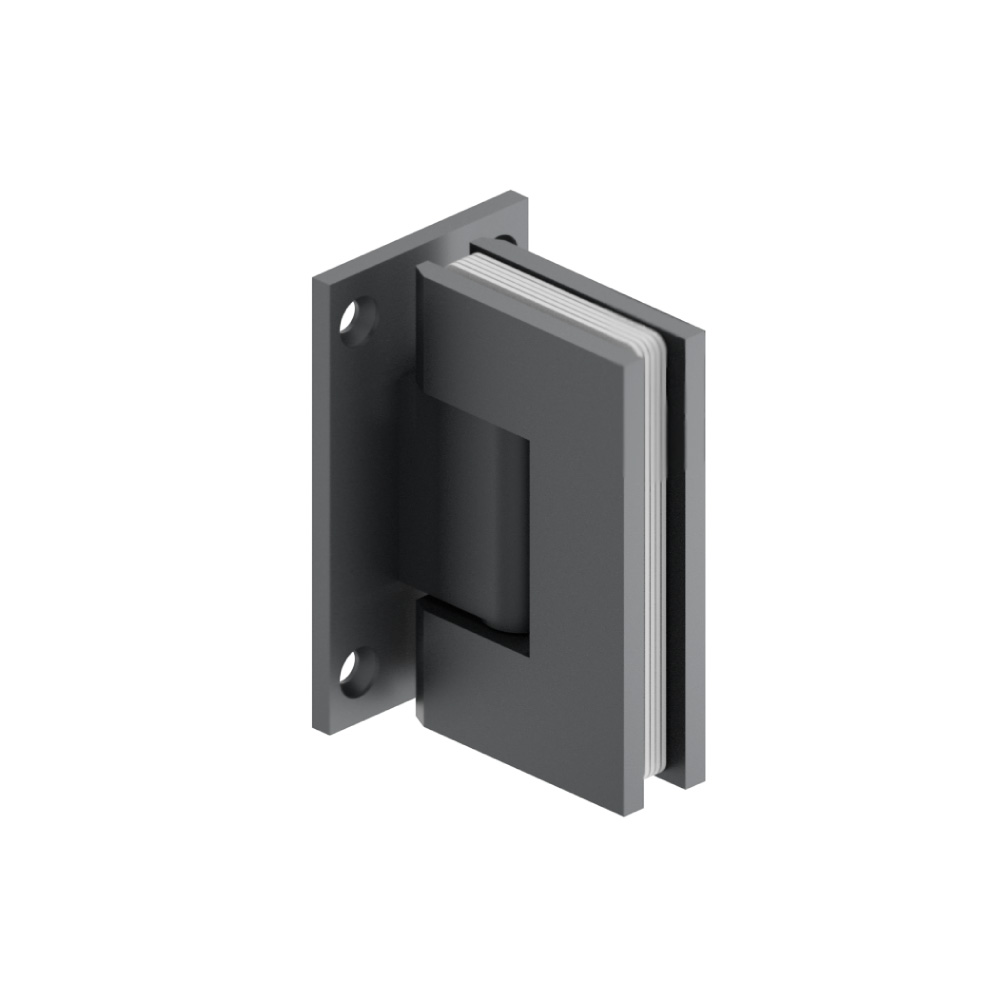 Wall To Glass Self Centering Shower Door Hinge | Rock Grey