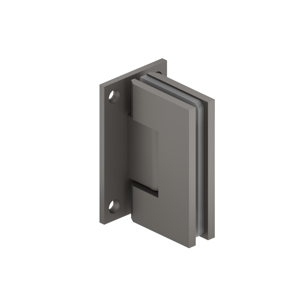 Wall To Glass Heavy Duty Self Centering Shower Door Hinge | Steel Grey