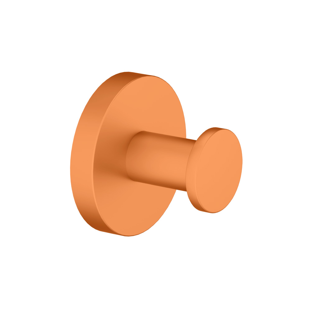 Brass Bathroom Towel / Robe Hook | Terracotta Orange