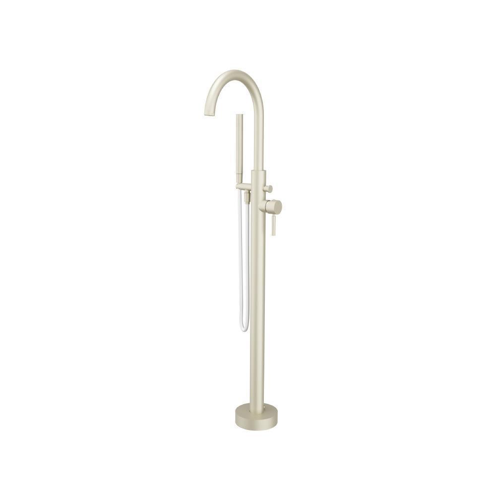 Freestanding Floor Mount Bathtub / Tub Filler With Hand Shower | Light Tan